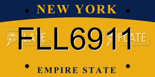 FLL6911 New York License Plate