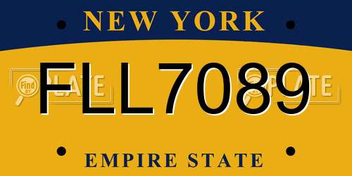 FLL7089 New York License Plate