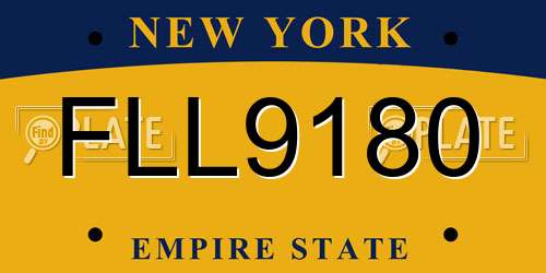 FLL9180 New York License Plate