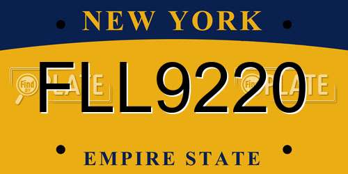 FLL9220 New York License Plate