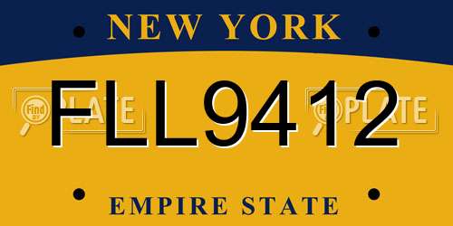 FLL9412 New York License Plate