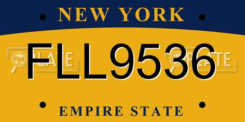 FLL9536 New York License Plate
