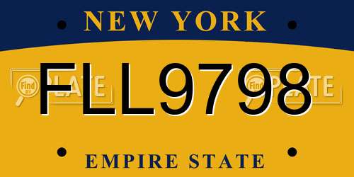 FLL9798 New York License Plate