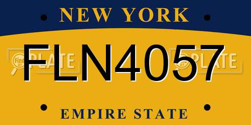 FLN4057 New York License Plate