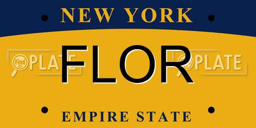 FLOR New York License Plate