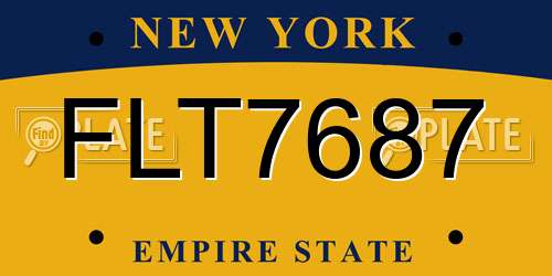 FLT7687 New York License Plate