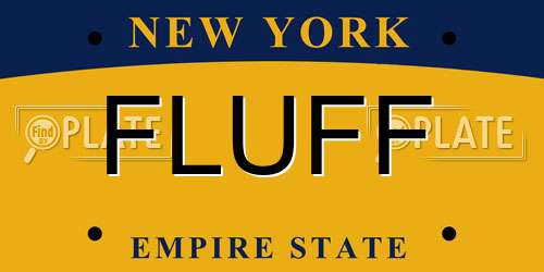 FLUFF New York License Plate