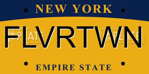 FLVRTWN New York License Plate