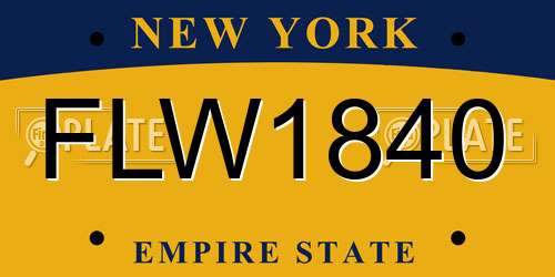 FLW1840 New York License Plate