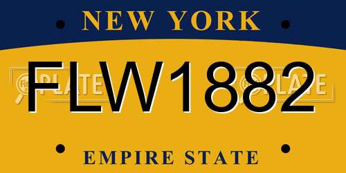 FLW1882 New York License Plate