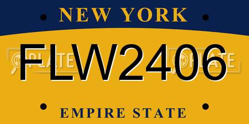 FLW2406 New York License Plate