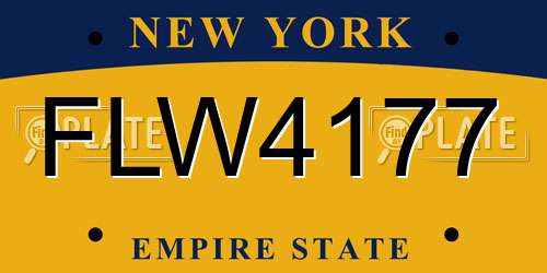 FLW4177 New York License Plate