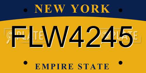 FLW4245 New York License Plate