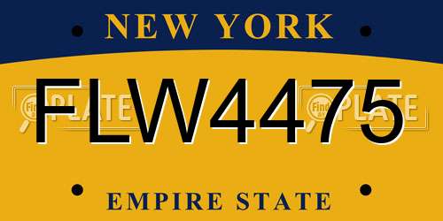 FLW4475 New York License Plate
