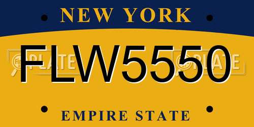 FLW5550 New York License Plate