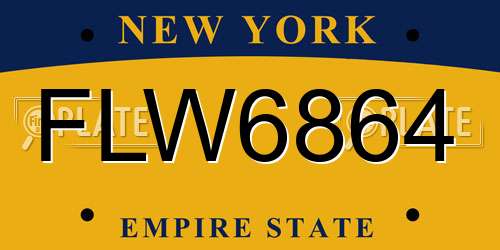 FLW6864 New York License Plate