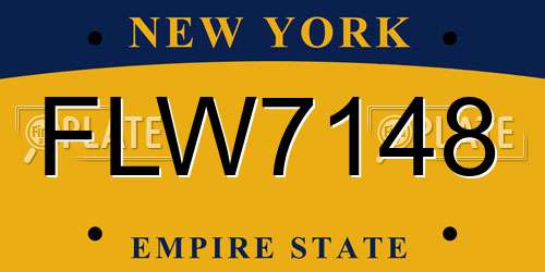 FLW7148 New York License Plate