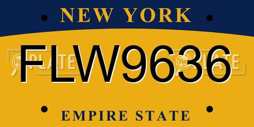 FLW9636 New York License Plate