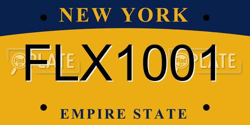 FLX1001 New York License Plate