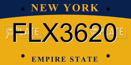 FLX3620 New York License Plate