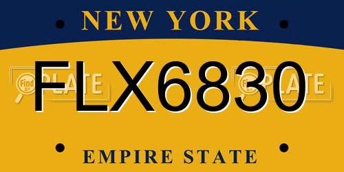FLX6830 New York License Plate