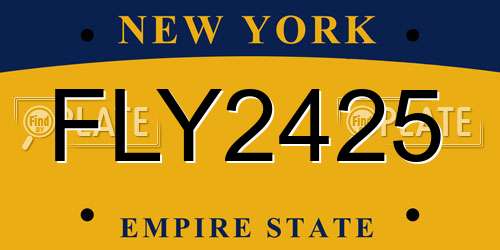 FLY2425 New York License Plate