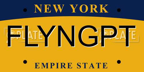 FLYNGPT New York License Plate