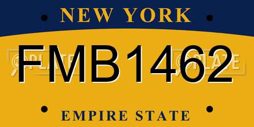 FMB1462 New York License Plate
