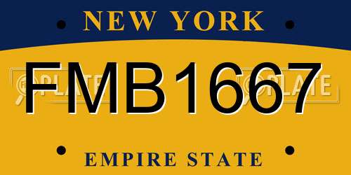 FMB1667 New York License Plate
