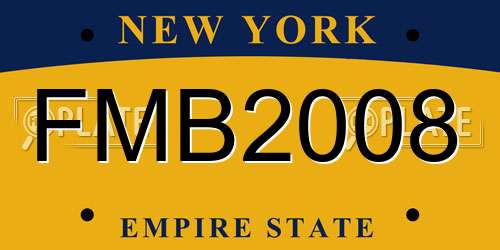 FMB2008 New York License Plate