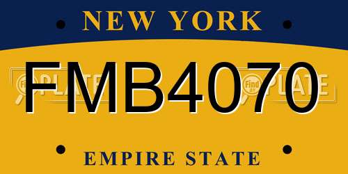 FMB4070 New York License Plate