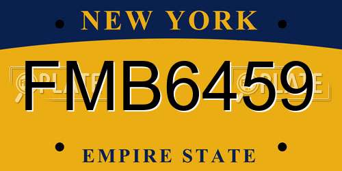 FMB6459 New York License Plate