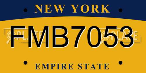 FMB7053 New York License Plate