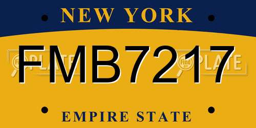FMB7217 New York License Plate