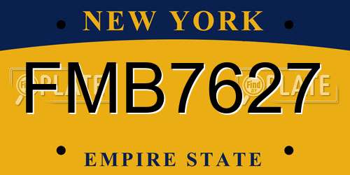 FMB7627 New York License Plate
