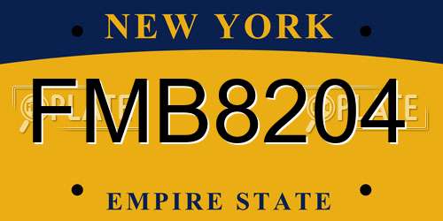 FMB8204 New York License Plate