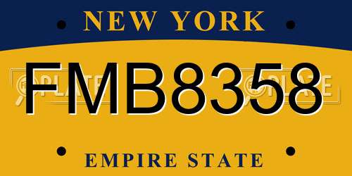 FMB8358 New York License Plate