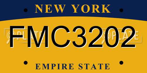 FMC3202 New York License Plate