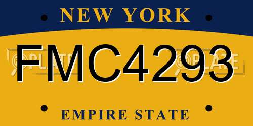 FMC4293 New York License Plate