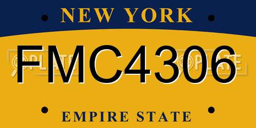 FMC4306 New York License Plate