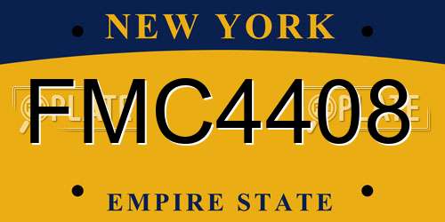 FMC4408 New York License Plate