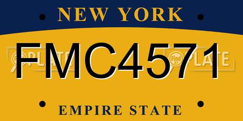 FMC4571 New York License Plate