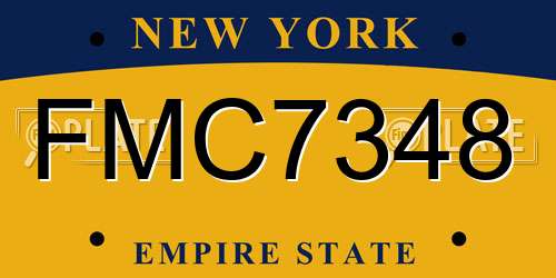 FMC7348 New York License Plate