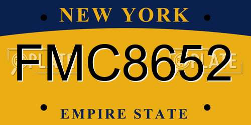FMC8652 New York License Plate
