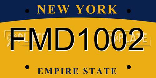 FMD1002 New York License Plate