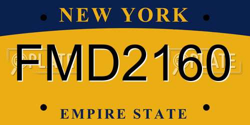 FMD2160 New York License Plate