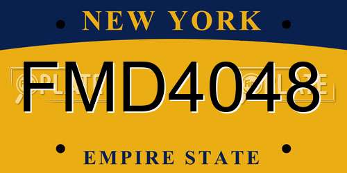 FMD4048 New York License Plate