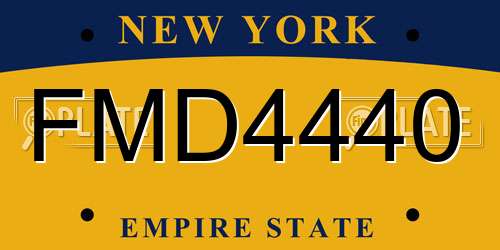 FMD4440 New York License Plate