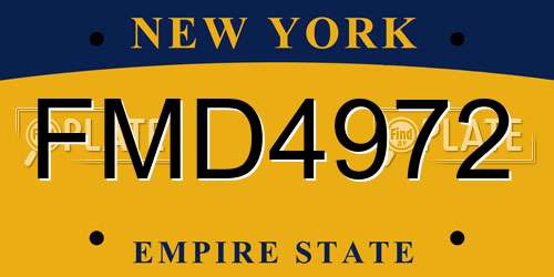 FMD4972 New York License Plate