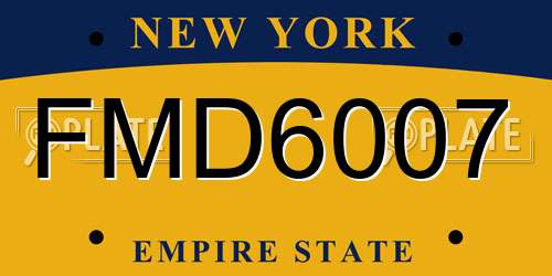 FMD6007 New York License Plate